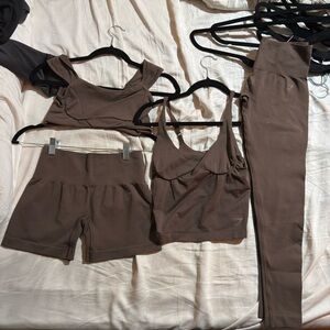 Gymshark Sports Bra, Tank Top, Shorts, and Leggings Set